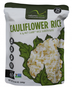 Cauliflower Rice Substitute Keto 2g Net Carb 25 Calorie Serving Microwavable